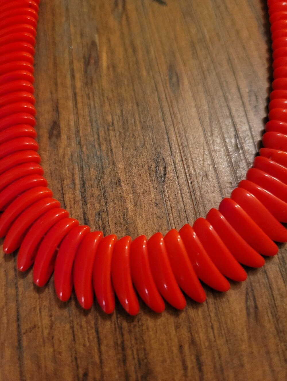 Vintage 50's Red Beaded Choker Necklace - Picture 4 of 8